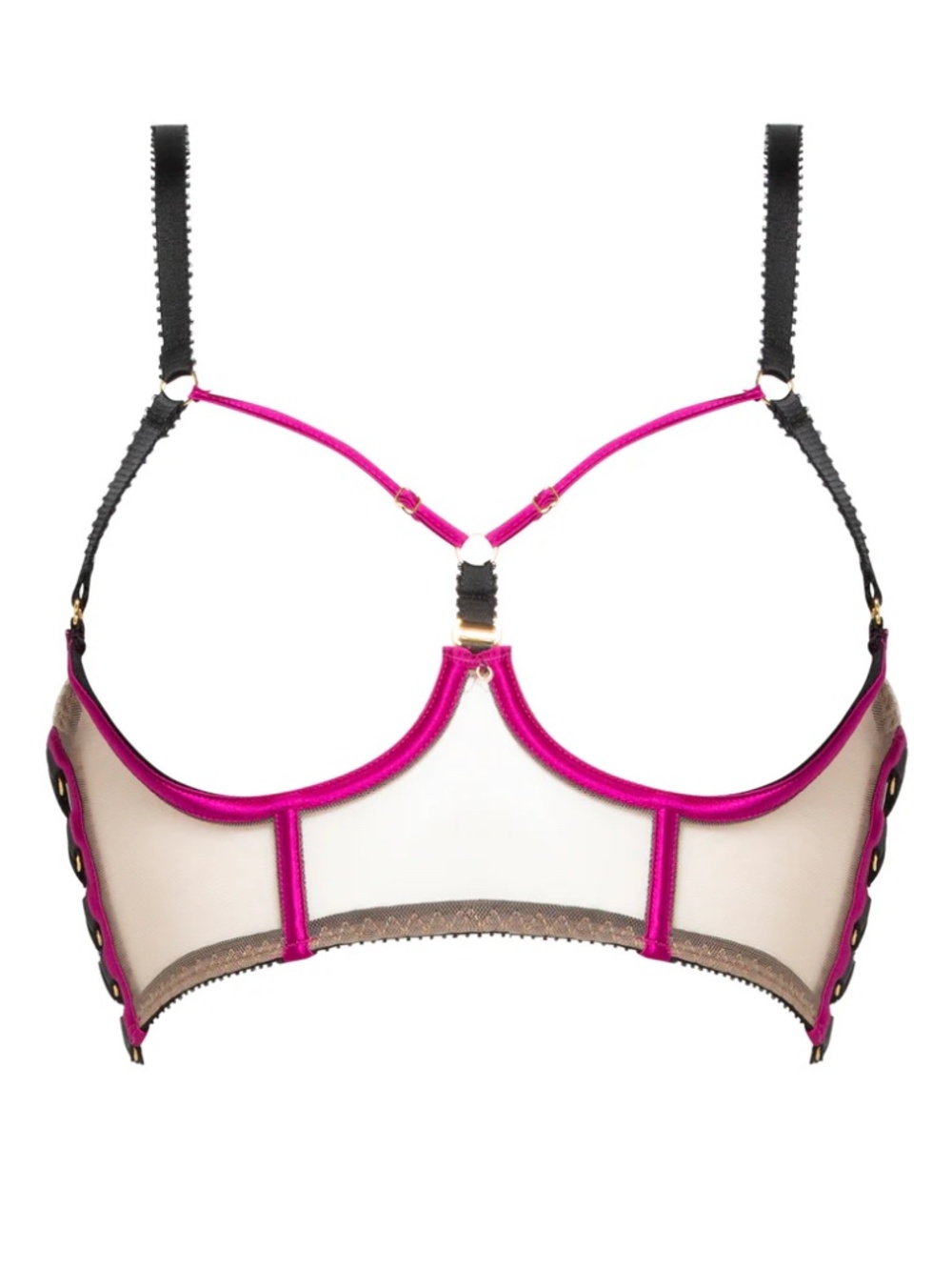 Edge o' Beyond Barbi Fuchsia Cupless Ouvert Bra EOB 5